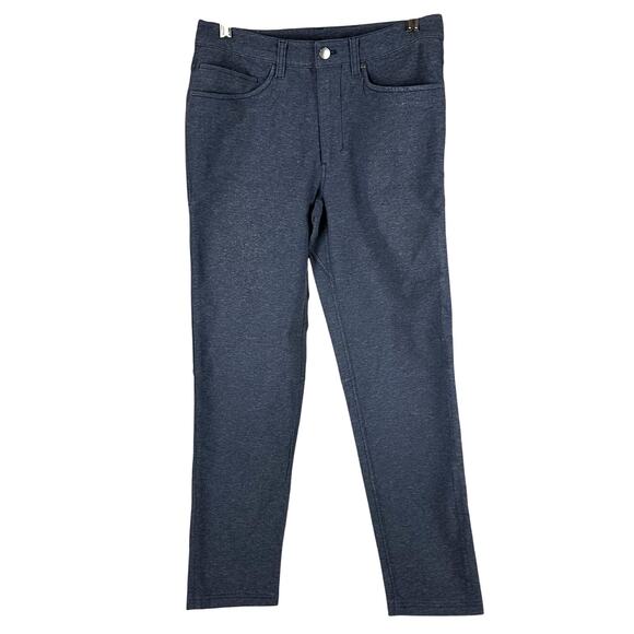 Lululemon ABC Pant Slim Tech Canvas Heathered Deep Navy Men's Size 28 x 29 EUC - Picture 1 of 10